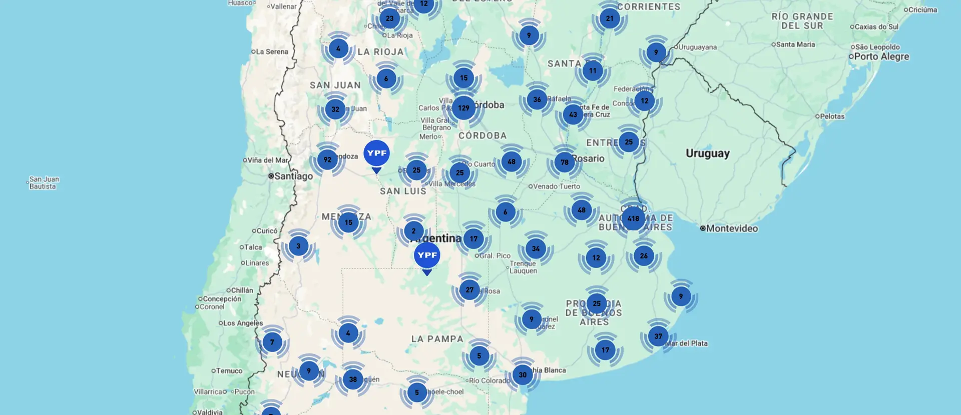Mapa encontrá lubricantes